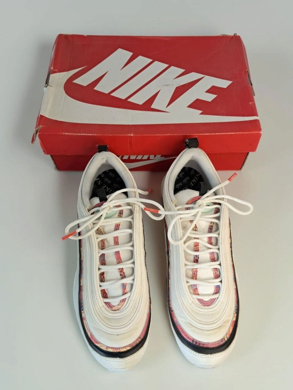 Nike Air Max 97 Vintage Mosaic White Black Orange CU4731-100 Mens Size 11
